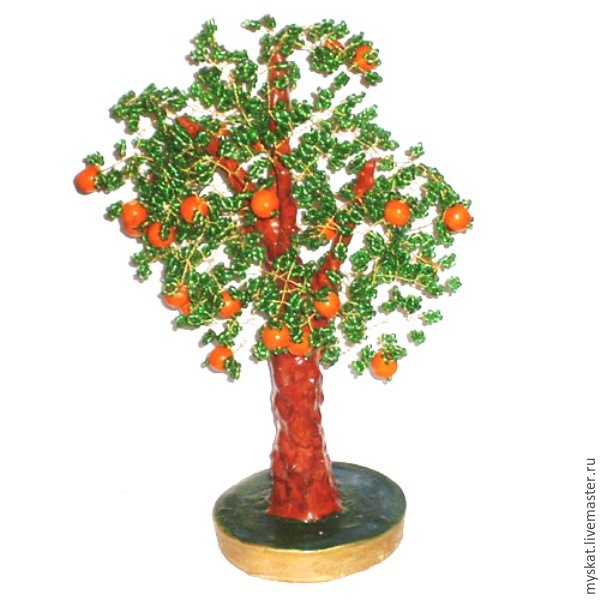 Мастер-класс «Дерево апельсин» из бисера, фото № 10