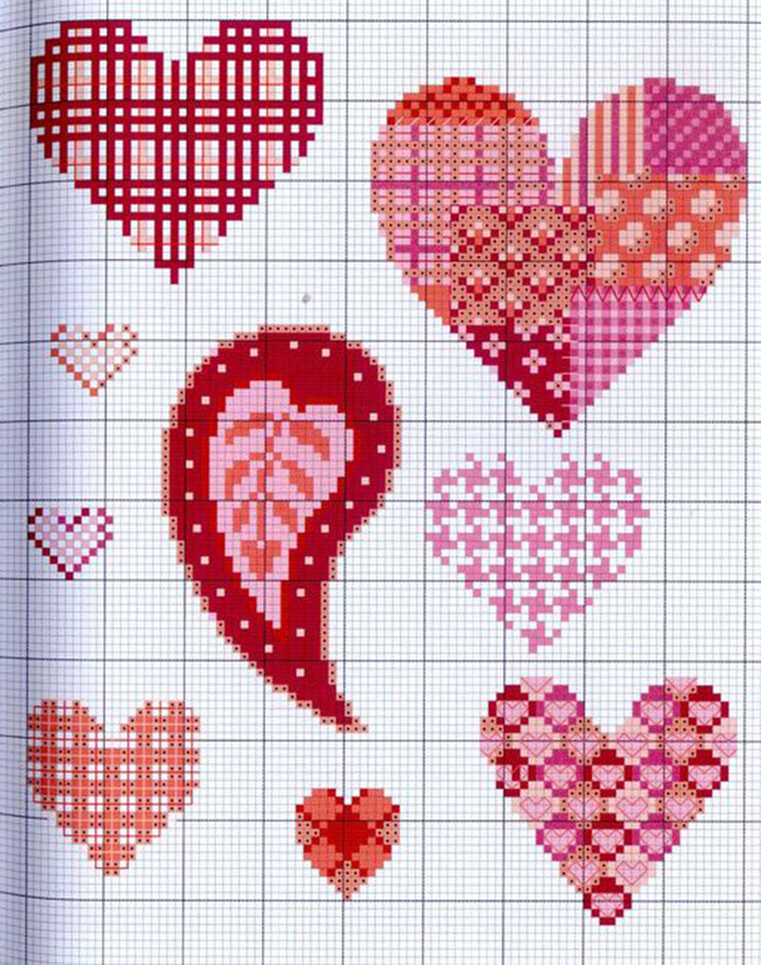 От чистого сердца: 40 простых схем вышивки сердечек крестиком, фото № 37
