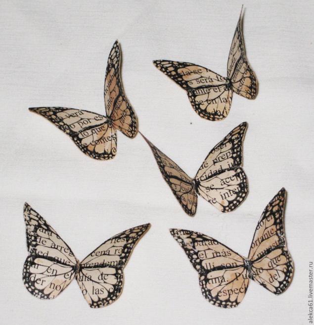 Как сделать винтажных бабочек из бумаги, фото № 6