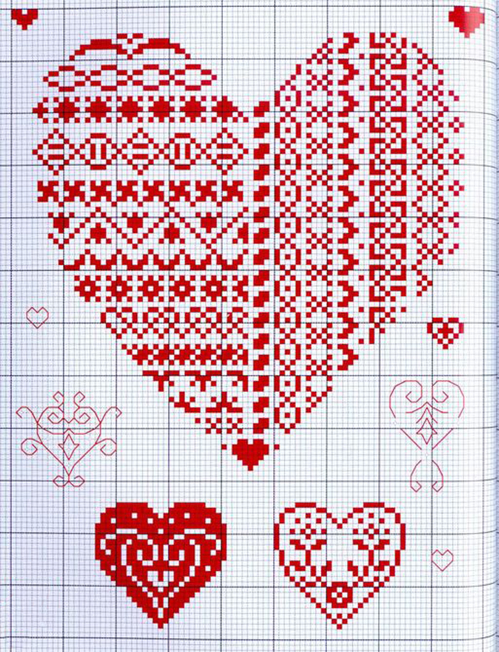 От чистого сердца: 40 простых схем вышивки сердечек крестиком, фото № 20