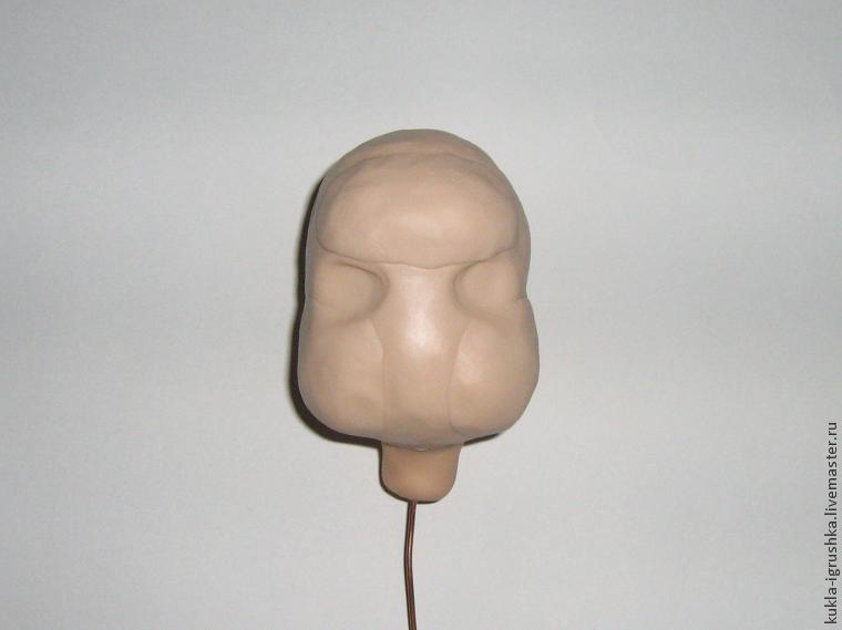 Лепка головы куклы из полимерной глины, фото № 7