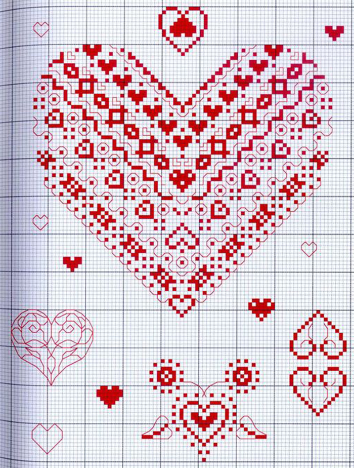 От чистого сердца: 40 простых схем вышивки сердечек крестиком, фото № 19