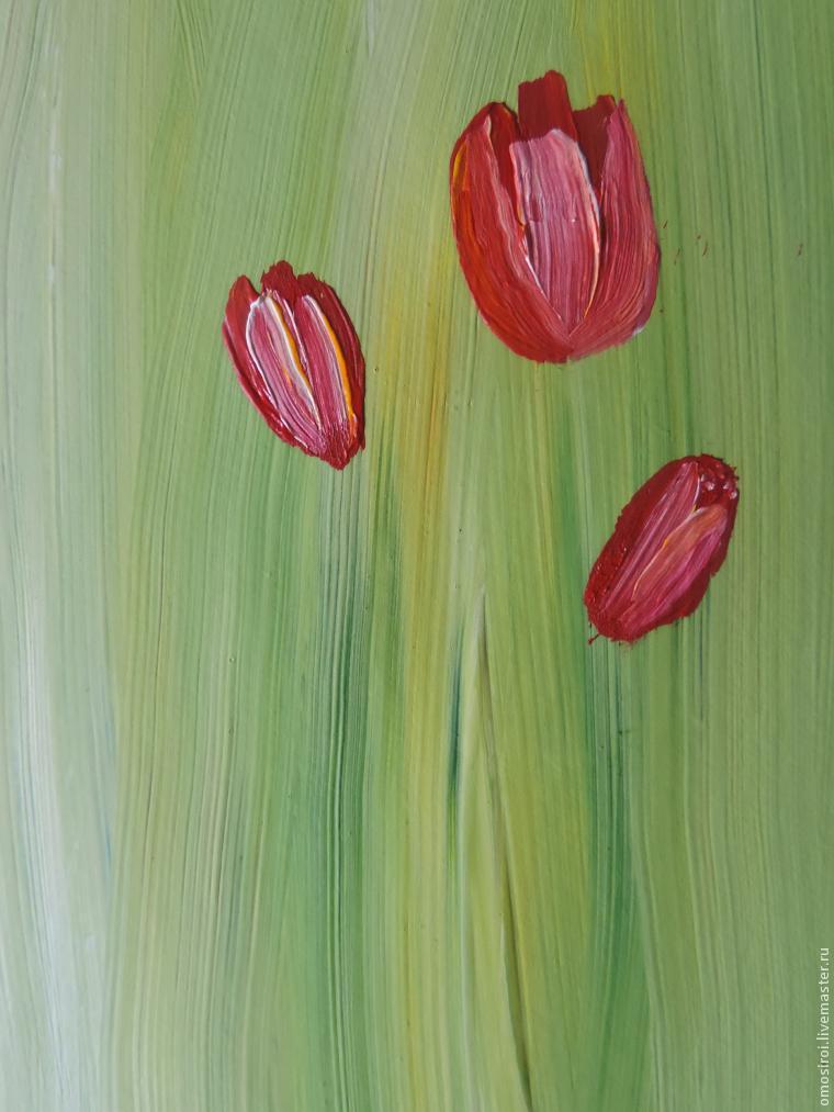 Живопись легко: нежные тюльпаны методом правополушарного рисования, фото № 18
