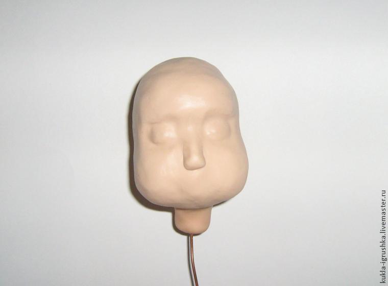 Лепка головы куклы из полимерной глины, фото № 9