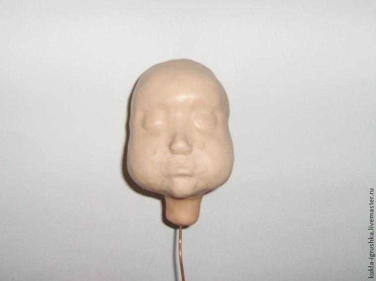 Лепка головы куклы из полимерной глины, фото № 12