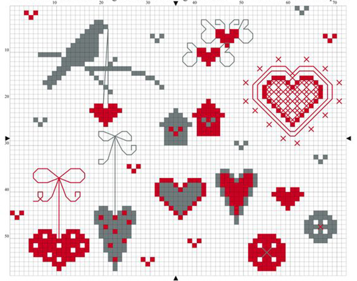 От чистого сердца: 40 простых схем вышивки сердечек крестиком, фото № 38