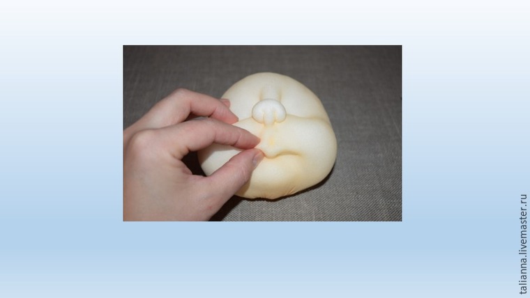 Создаем «карамельные губки» для кукол в технике «скульптурный текстиль». Утяжка губ, фото № 5