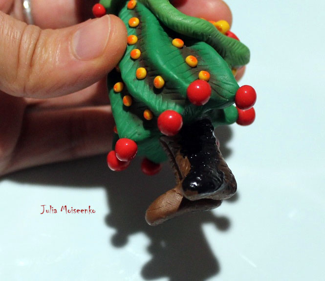 Лепим веселую новогоднюю ёлочку из полимерной глины. Часть 2, фото № 28
