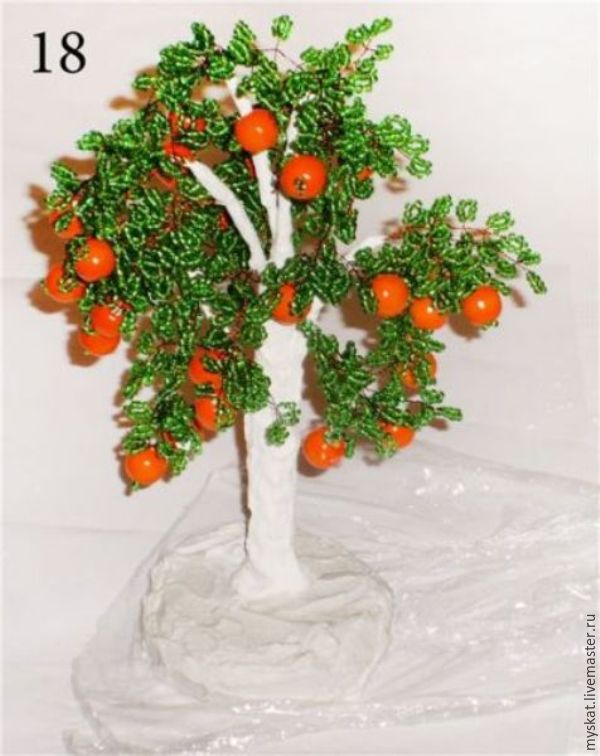 Мастер-класс «Дерево апельсин» из бисера, фото № 8