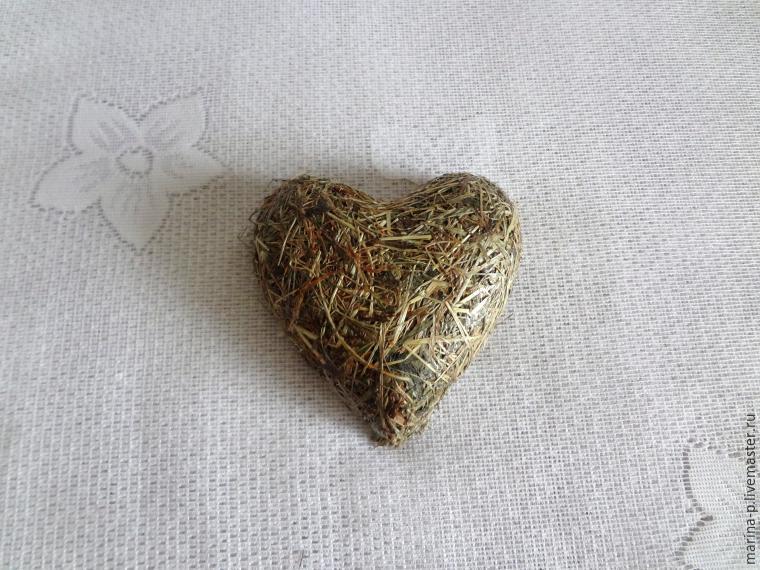 Делаем необычное сердечко из сухой травы, фото № 10