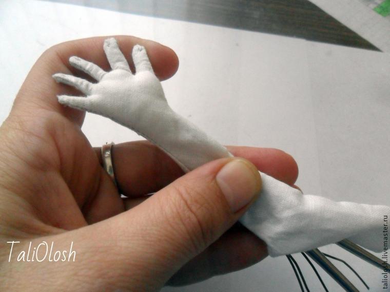 Создание армированной ручки для куклы. Часть 4, фото № 13