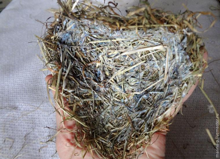 Делаем необычное сердечко из сухой травы, фото № 7