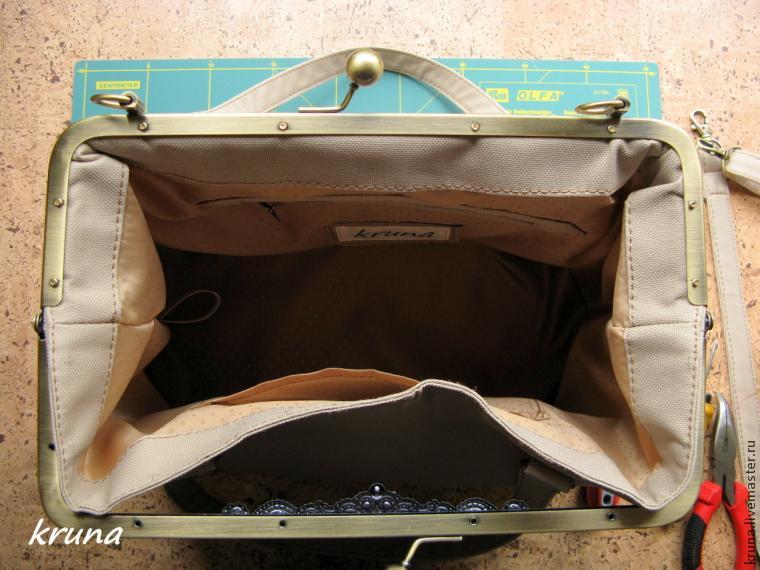 Изготовление сумки с фермуаром, который крепится с помощью стопорных винтов или шурупов. Часть 2, фото № 24