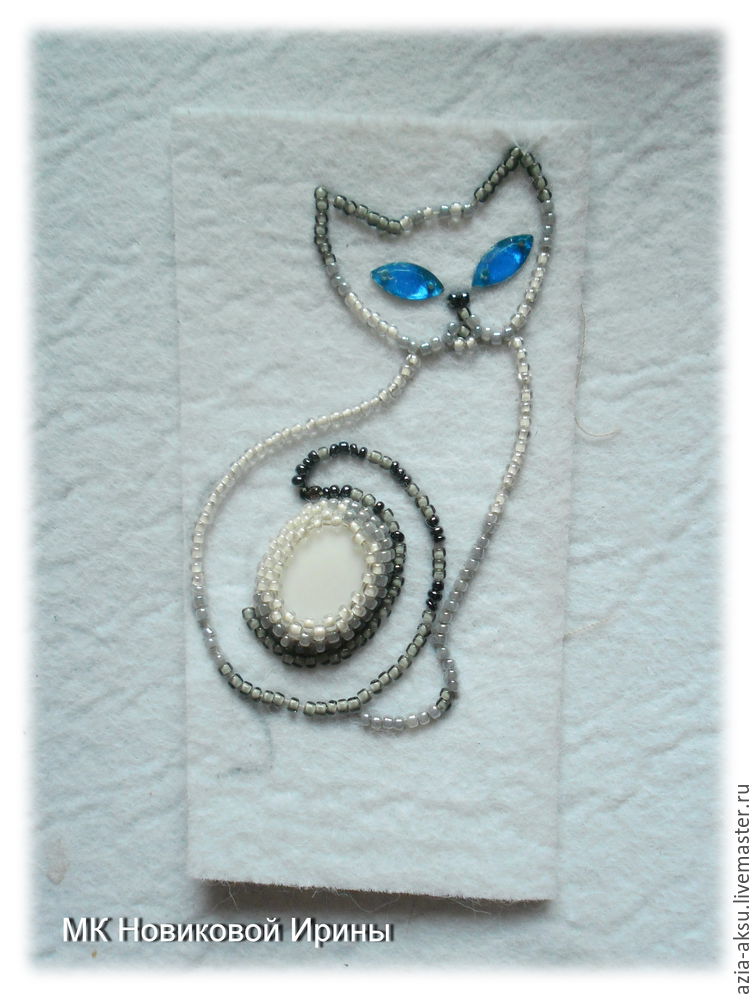 Кошка-брошка: вышиваем бисером голубоглазую сиамскую красавицу, фото № 11