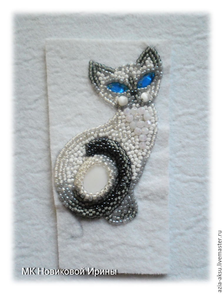 Кошка-брошка: вышиваем бисером голубоглазую сиамскую красавицу, фото № 23
