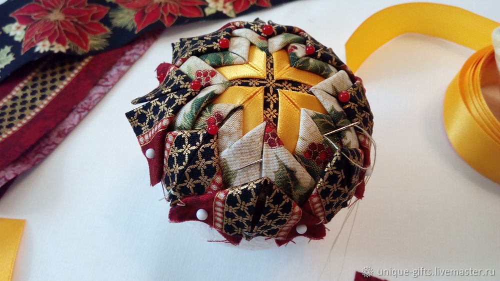 Елочное украшение — новогодний шар в технике «артишок» «Рождество», фото № 14