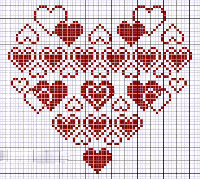 Вышитое сердце ко Дню святого Валентина: варианты схем для вдохновения, фото № 32