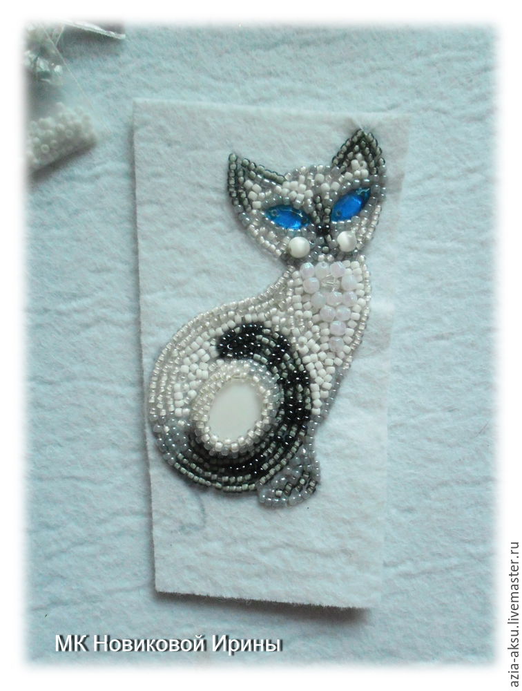 Кошка-брошка: вышиваем бисером голубоглазую сиамскую красавицу, фото № 21