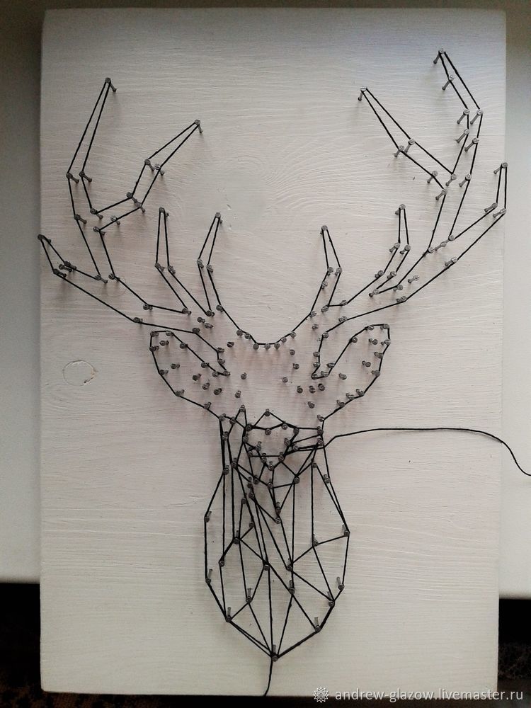 Создаем контурного оленя в технике String Art, фото № 15