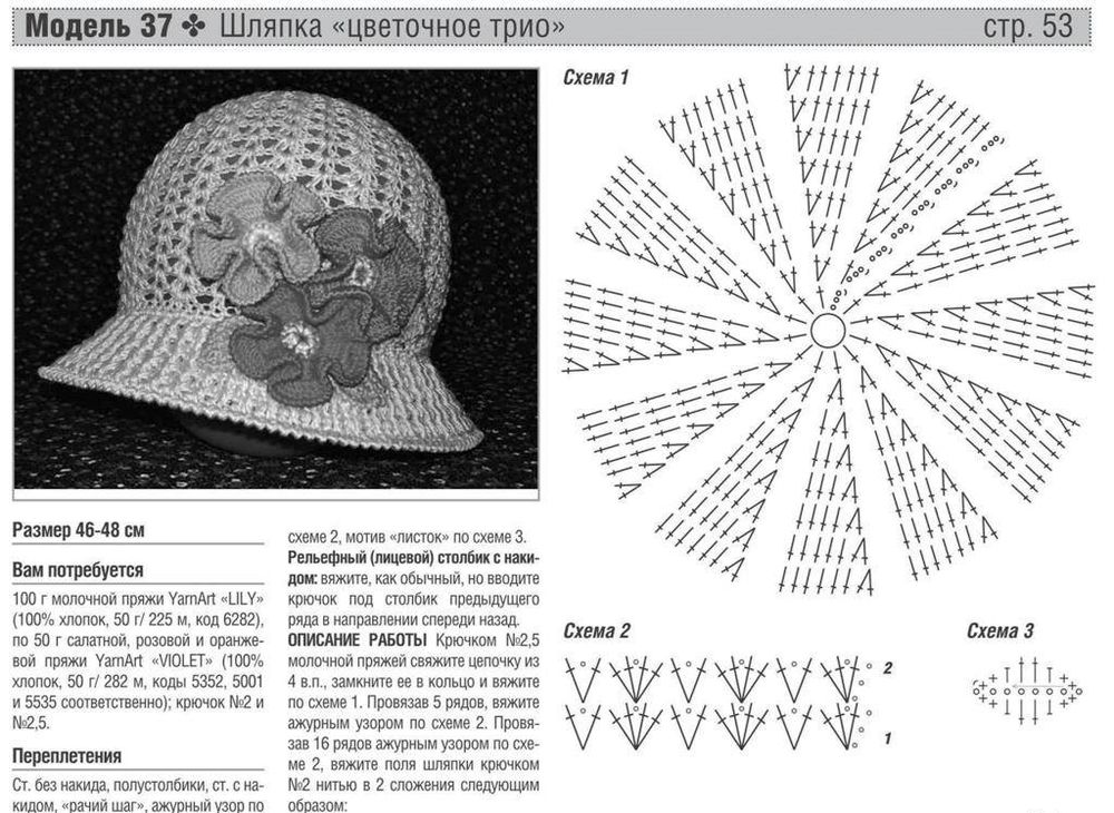 Замечательные шляпки: вяжем по схемам, фото № 11