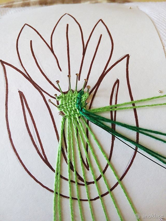 Плетем кружевную брошь-цветок, фото № 6