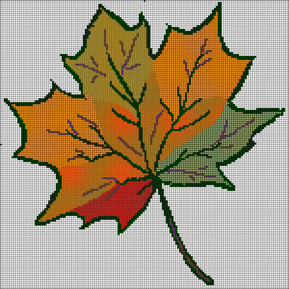 Мастер-класс по созданию простейшей схемы для вышивки крестом в Pattern Maker «Осенний лист», фото № 30