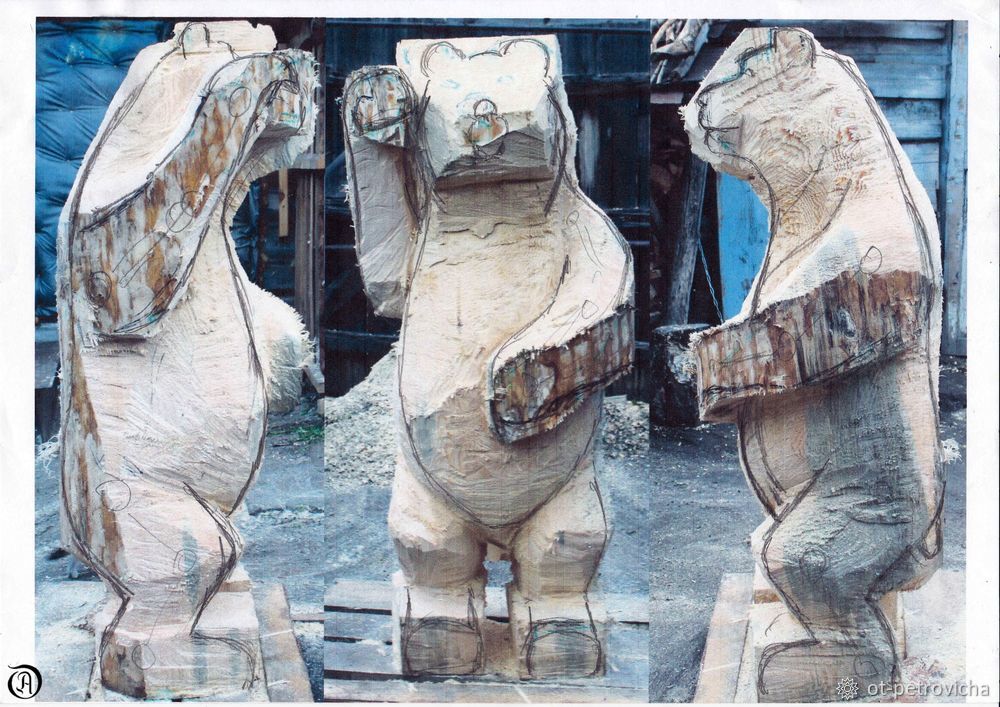 Вырезаем садовую скульптуру «Медведь», фото № 9