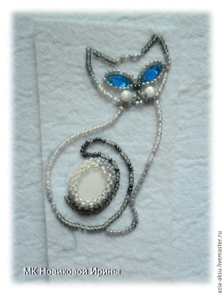 Кошка-брошка: вышиваем бисером голубоглазую сиамскую красавицу, фото № 13