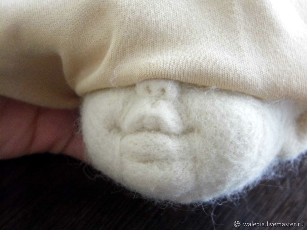 Как обклеить трикотажем голову текстильной куклы, фото № 4