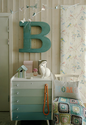 Буквы в интерьере детской комнате, фото № 28