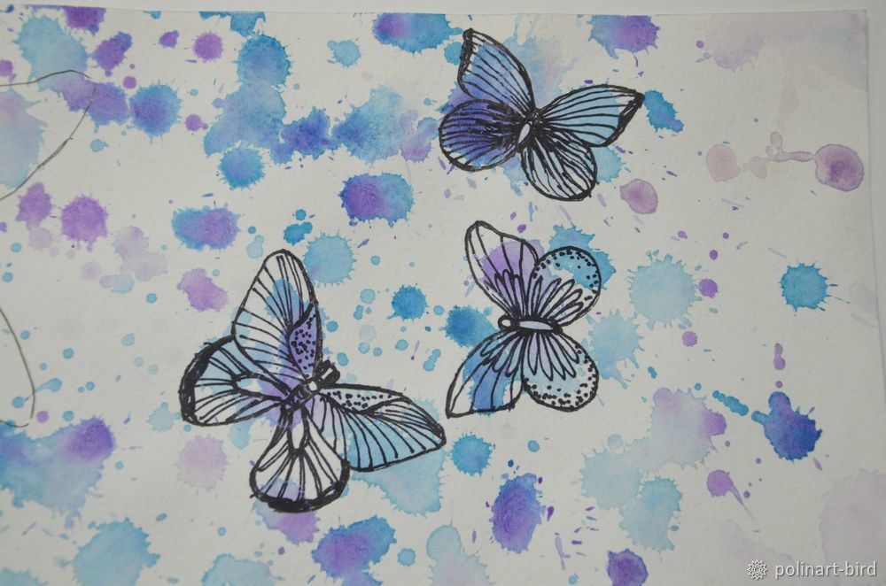 Делаем из бумаги весеннюю открытку с бабочками, фото № 12