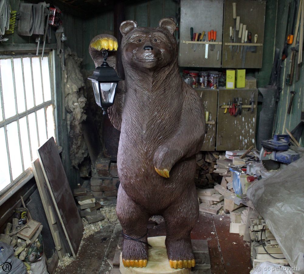 Вырезаем садовую скульптуру «Медведь», фото № 22
