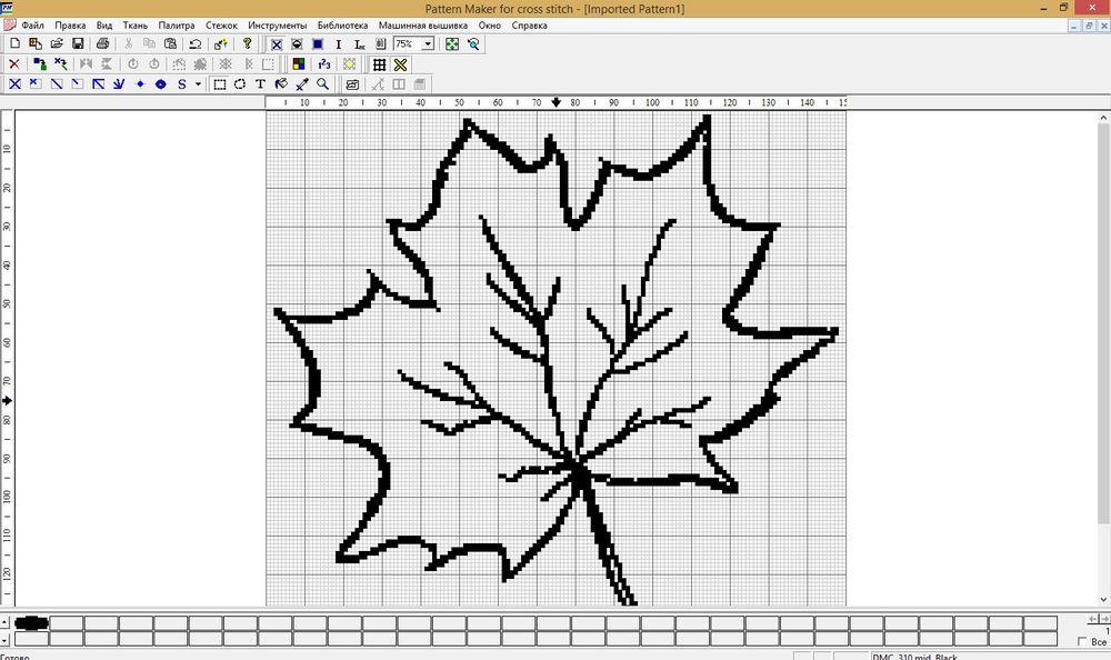Мастер-класс по созданию простейшей схемы для вышивки крестом в Pattern Maker «Осенний лист», фото № 20