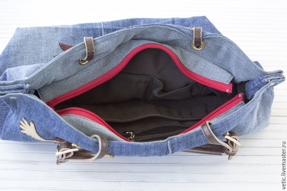Украшаем джинсовую сумку аппликацией из трикотажной ткани, фото № 15