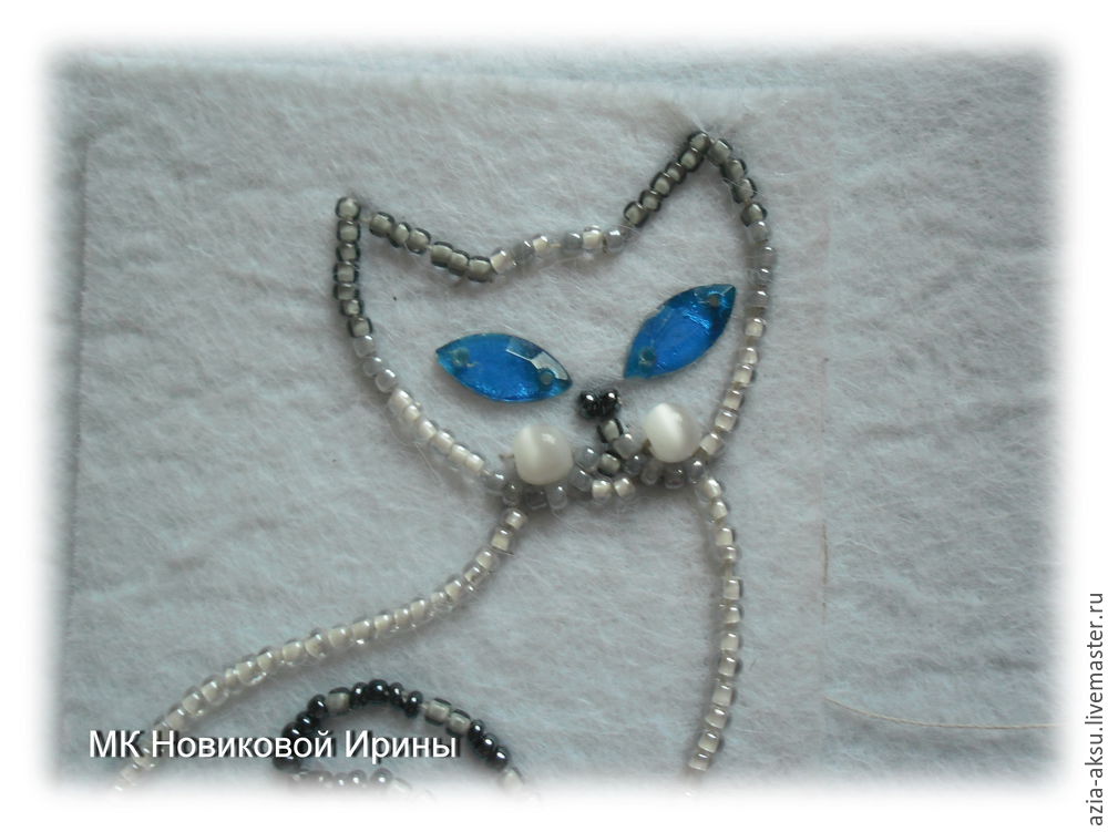 Кошка-брошка: вышиваем бисером голубоглазую сиамскую красавицу, фото № 12