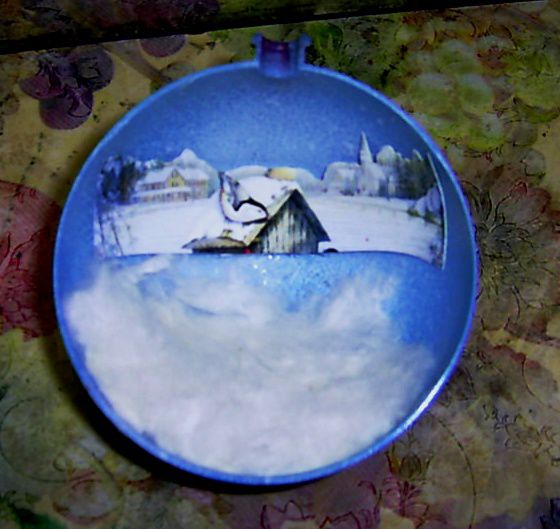 Декупаж внутри новогоднего шарика с использованием элементов техники «Арте-франчез», фото № 10