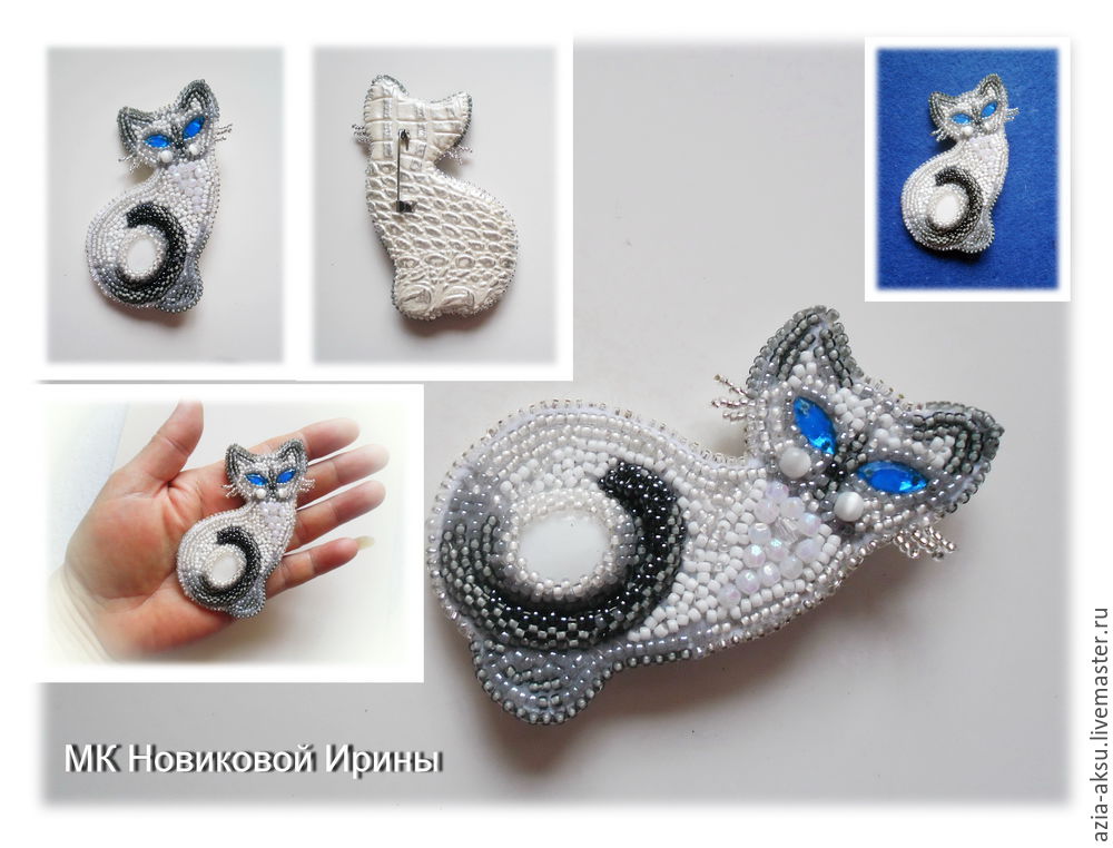 Кошка-брошка: вышиваем бисером голубоглазую сиамскую красавицу, фото № 28