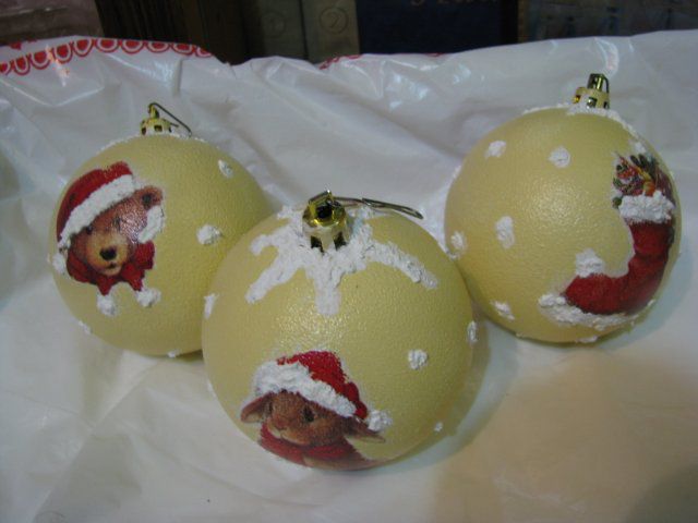 Декорируем новогодние шарики в технике декупаж, фото № 13
