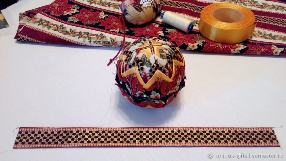 Елочное украшение — новогодний шар в технике «артишок» «Рождество», фото № 24