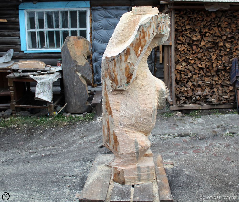 Вырезаем садовую скульптуру «Медведь», фото № 8