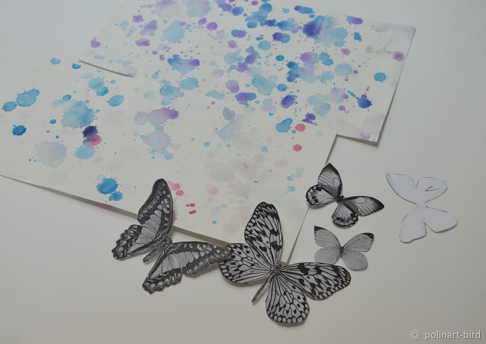 Делаем из бумаги весеннюю открытку с бабочками, фото № 10