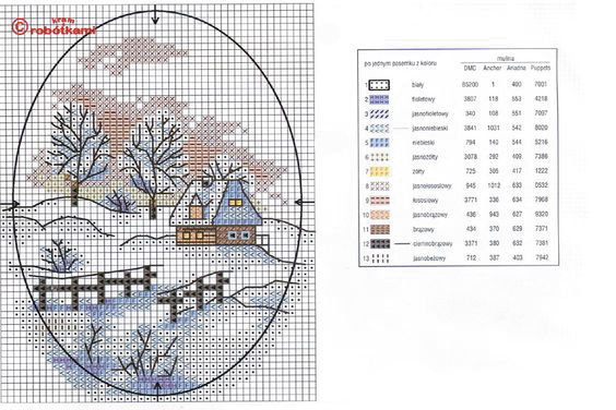 Зимние домики: 29 схем для вышивки крестом, фото № 24