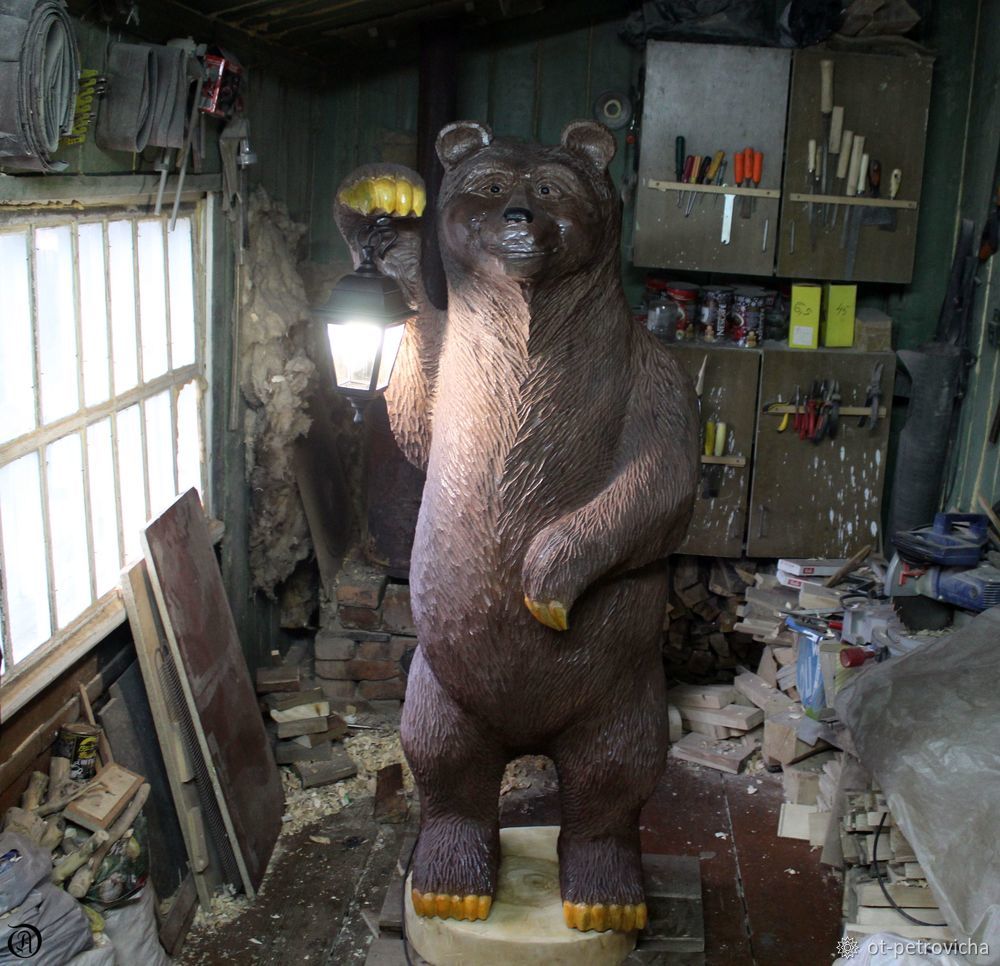 Вырезаем садовую скульптуру «Медведь», фото № 23