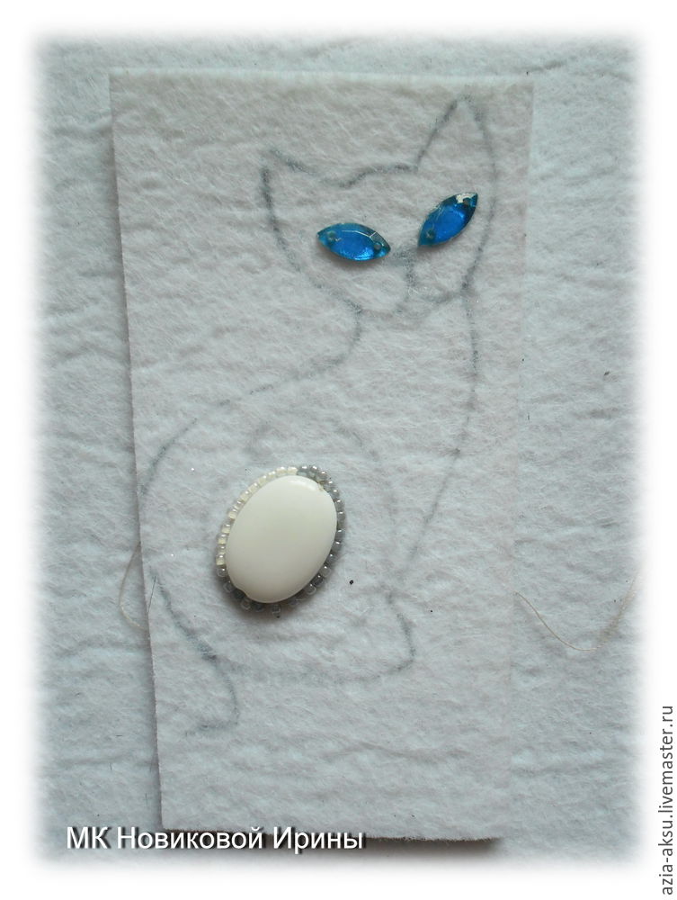 Кошка-брошка: вышиваем бисером голубоглазую сиамскую красавицу, фото № 5
