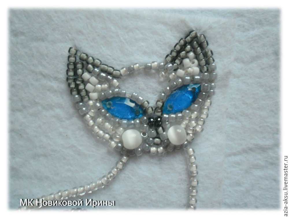 Кошка-брошка: вышиваем бисером голубоглазую сиамскую красавицу, фото № 15