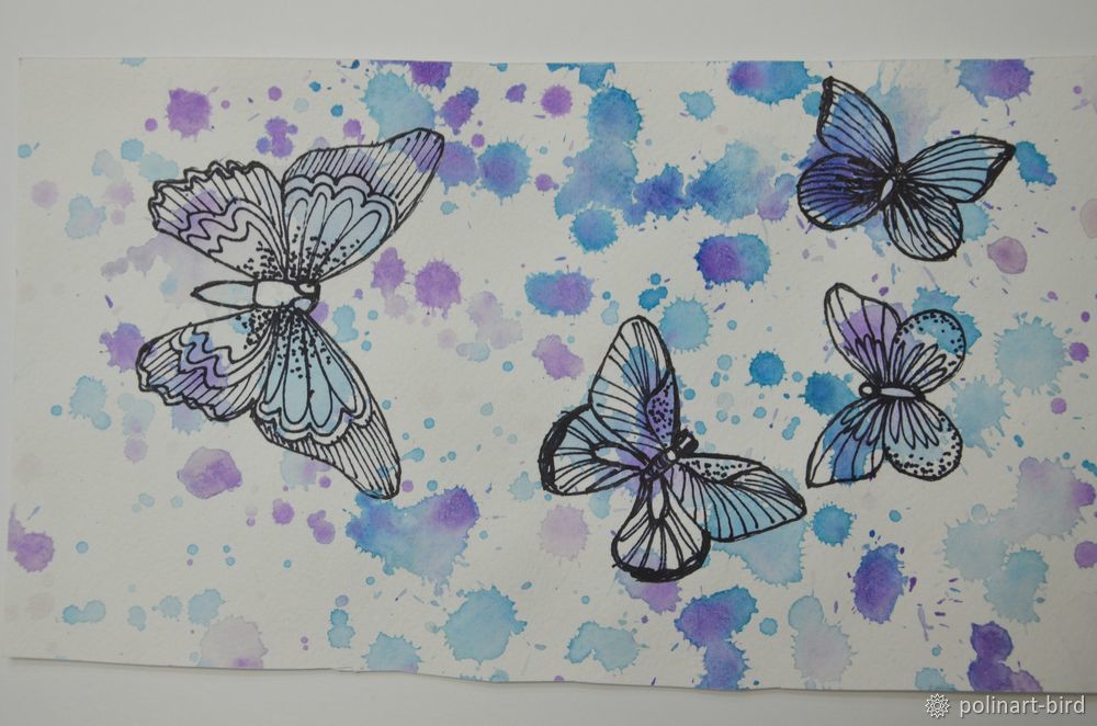 Делаем из бумаги весеннюю открытку с бабочками, фото № 13