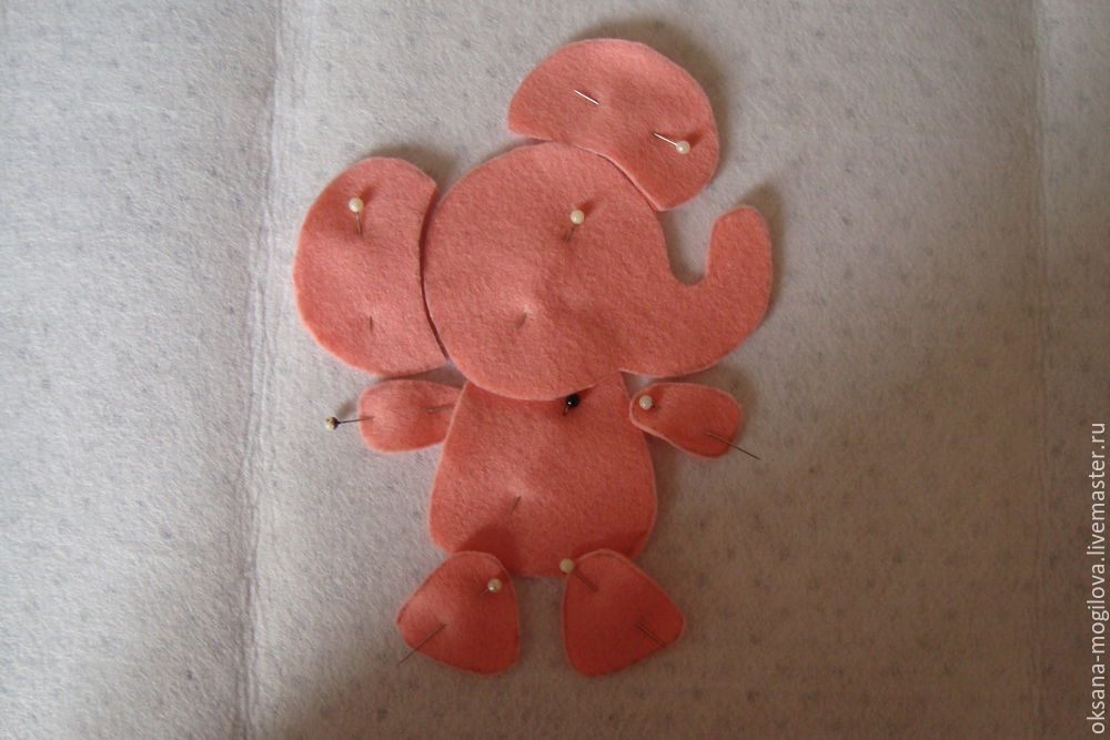 Шьем розового слоника из фетра, фото № 3
