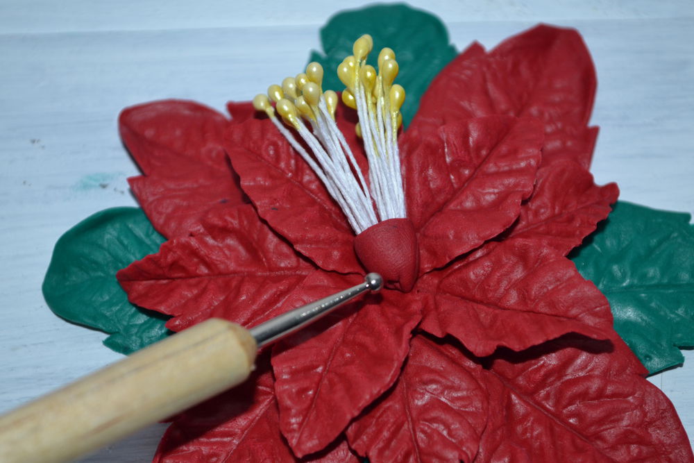 Создаем рождественский цветок из полимерной глины, фото № 21