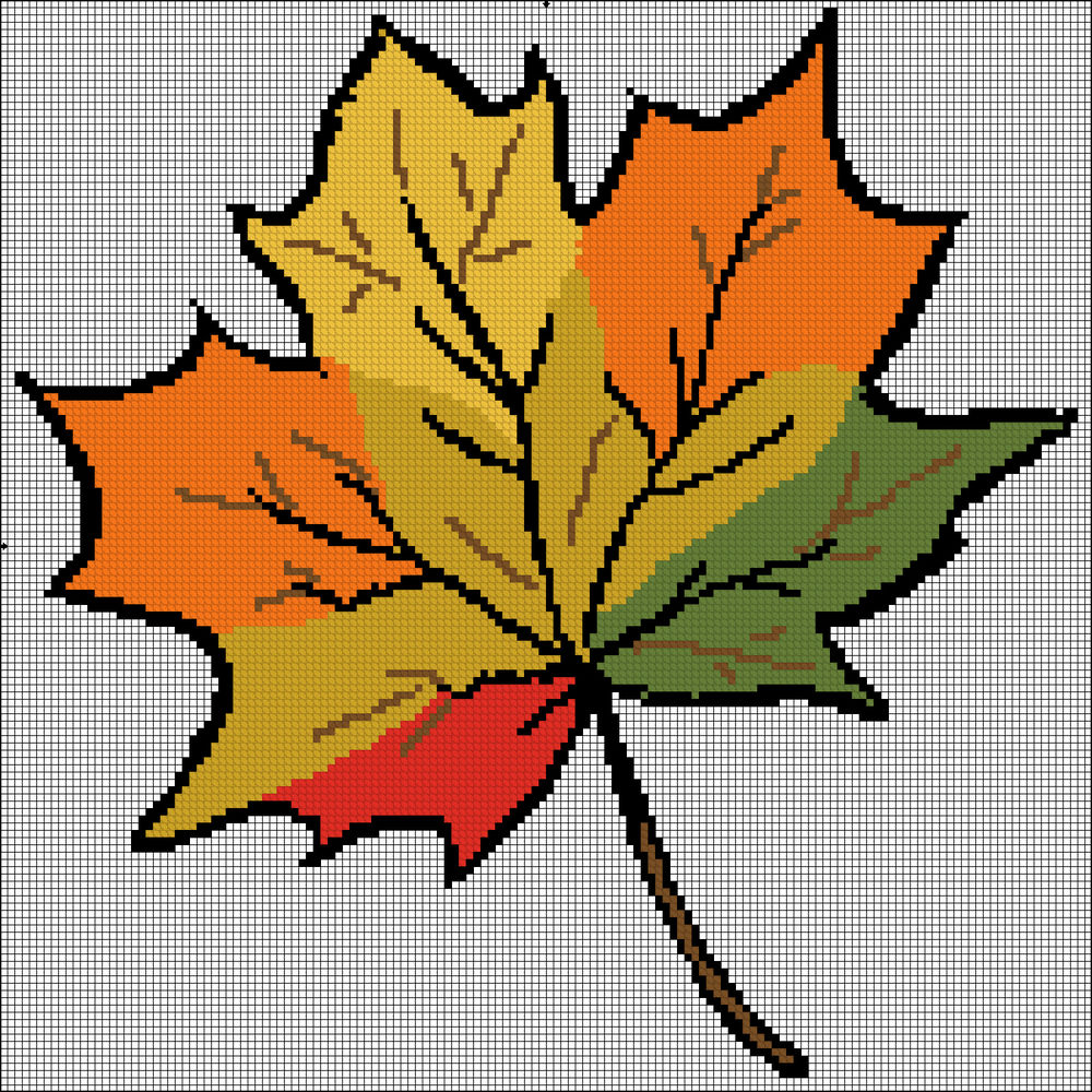 Мастер-класс по созданию простейшей схемы для вышивки крестом в Pattern Maker «Осенний лист», фото № 1