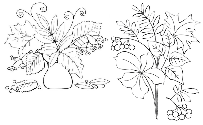 Как нарисовать осенний букет из листьев поэтапно   подборка картинок (2)